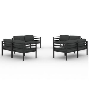 vidaXL Garden Lounge Set Anthracite Aluminum 8 Piece Modular