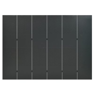 Another row of dark gray perforated cabinet doors/panels arranged in a grid-like layout.
