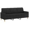 vidaXL Sofa Set Black Fabric (100% polyester), metal, plywood Standard