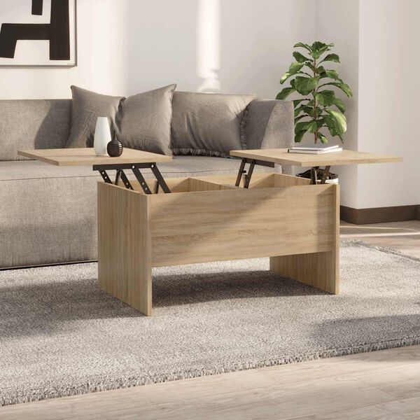 vidaXL Coffee Table Sonoma Oak Engineered Wood Medium Height-Adjustable