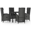 vidaXL Garden Dining Set Black