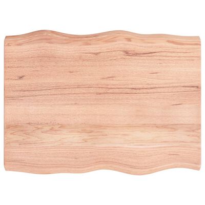 vidaXL Table Top Light Brown 31.5"x23.6"x(0.8"-2.4") Treated Solid Wood Live Edge