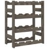 vidaXL Wine Rack for 16 Bottles Grey Solid Wood Pine