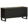 vidaXL TV Cabinet Black Solid mango wood, engineered wood, metal Medium