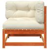 vidaXL Patio Sofa Wax brown and cream Solid pine wood and Oxford fabric