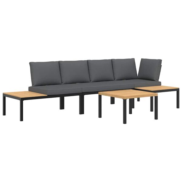 vidaXL Garden Sofa Set Black, Brown, Anthracite
