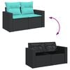 vidaXL 6 Piece Patio Sofa Set with Cushions Black Poly Rattan