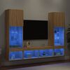 vidaXL 5 Piece TV Wall Units with LED Sonoma Oak Engineered Wood
