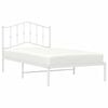 vidaXL Bed Frame White Steel Single Bed Frame Rectangular Modern