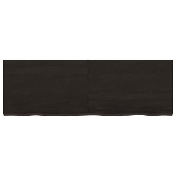 vidaXL Wall Shelf Dark brown Solid oak wood 47.2 x 15.7 x 1.6 in