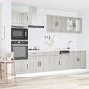 vidaXL Kitchen Cabinet Set Grey Sonoma Engineered wood and glass Large