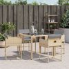 vidaXL Garden Chair Set of 4 Mix Beige, Light Grey