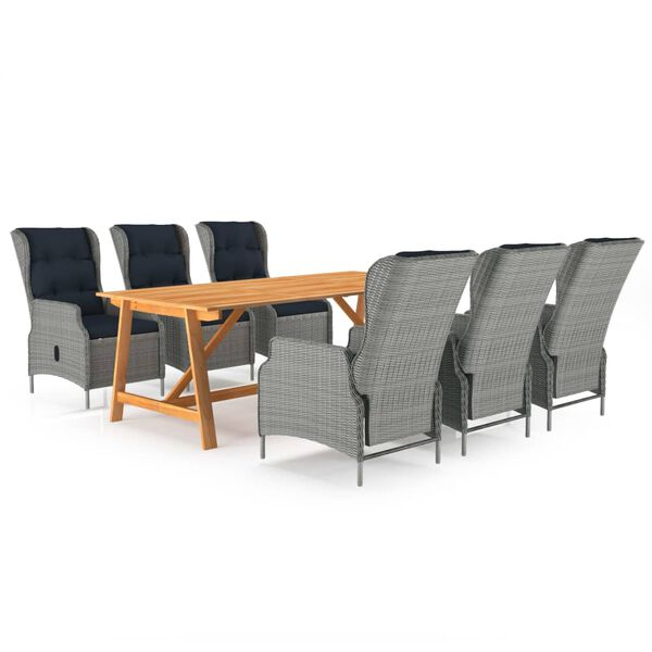 vidaXL Dining Set Light Grey, Black