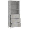 vidaXL Highboard Concrete Grey Engineered wood 27.4x13.4x70.9 in