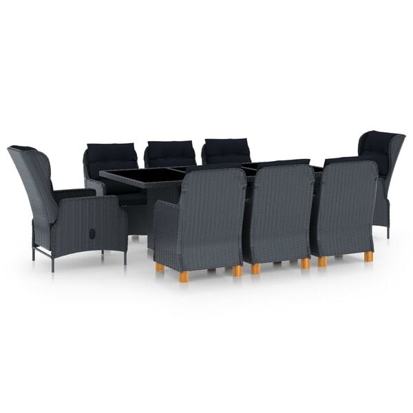 vidaXL Outdoor Dining Set Dark Grey