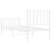vidaXL Bed Frame White Steel 29.5 x 75 in Bed Frame Rectangular