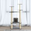 vidaXL Cat Tree Light Grey Engineered Wood, Plush, Sisal Medium Durable