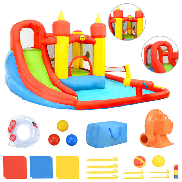 Happy Hop Inflatable Bouncer Multicolor Laminated PVC and Polyester Large