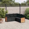 vidaXL Garden Sofa Set Black PE rattan, powder-coated steel, 100% polyester
