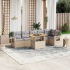 vidaXL Garden Sofa Set Beige PE rattan Large Adjustable Armrests