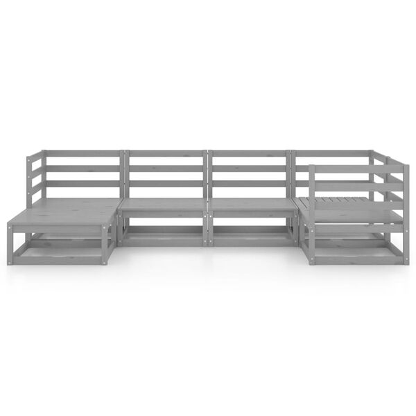 vidaXL Garden Lounge Set Grey Solid pinewood Modular Garden Lounge Set