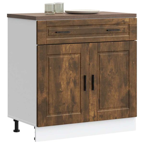 vidaXL Kitchen Base Cabinet Smoked Oak Engineered Wood Standard
