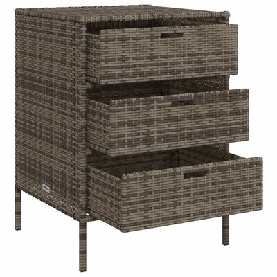 vidaXL Patio Storage Cabinet Gray 21.7"x23.2"x31.5" Poly Rattan