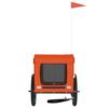 vidaXL Pet Bike Trailer Orange and Black Oxford fabric, iron, PVC Medium