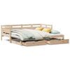 vidaXL Daybed With Trundle Natural Solid pine wood Twin