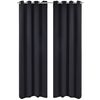 vidaXL Blackout Curtain with Metal Eyelets 106.3x96.5" Black