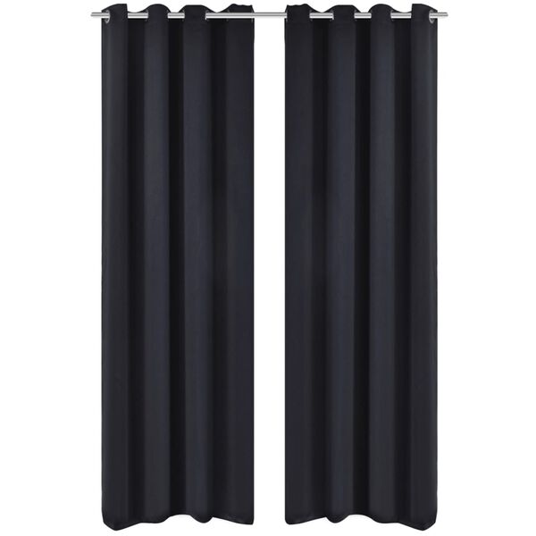 vidaXL Blackout Curtain with Metal Eyelets 106.3x96.5" Black