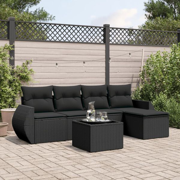 vidaXL Garden Sofa Set Black