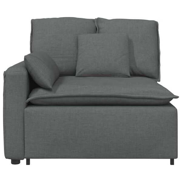 vidaXL Modular Sofa Armrest End Module with Cushions Dark Gray 39.4"