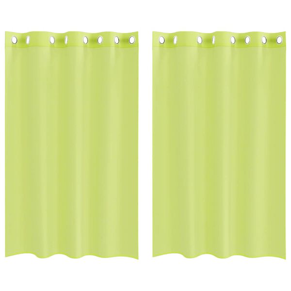 vidaXL Voile Curtains with Grommets 2 pcs Apple Green 55.1x68.9"