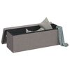 vidaXL Storage Bench Light Grey Faux linen (100% polyester), engineered wood