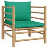 vidaXL Garden Lounge Set Bamboo, Green Bamboo, Polyester Medium Modular