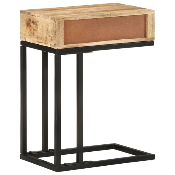 vidaXL Side Table Natural Solid mango wood with powder-coated steel Medium