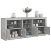 vidaXL Sideboard Concrete Grey Engineered Wood, Glass Large Sideboard