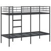 vidaXL Bunk Bed Black Steel, Mesh Fabric Small Single Bunk Bed