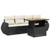 vidaXL Garden Sofa Set Black, Cream White