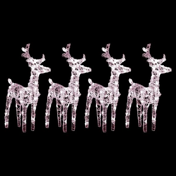 vidaXL Christmas Reindeer Set of 4 Warm White Acrylic Medium