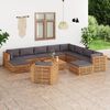 vidaXL 12 Piece Patio Lounge Set with Cushion Solid Teak Wood