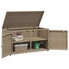 vidaXL Garden Storage Cabinet Beige PE Rattan 41.3 in x 21.7 in x 23.8 in