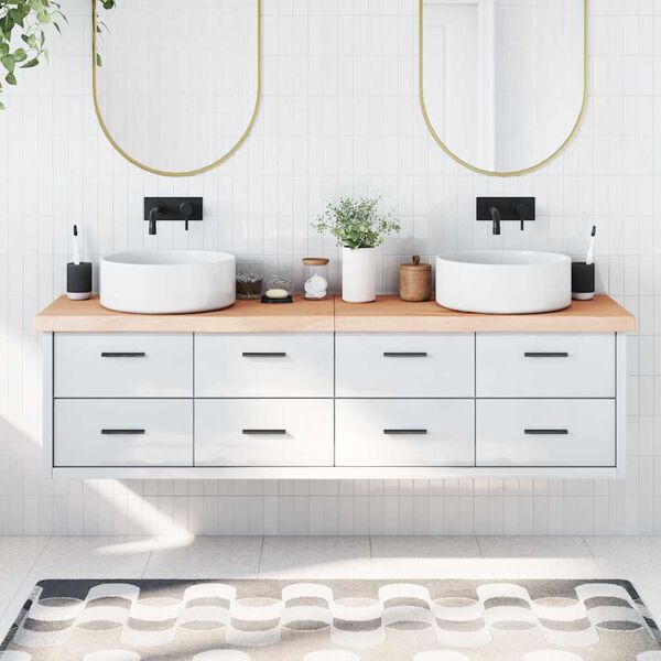 vidaXL Bathroom Countertop 70.9 x 23.6 x (0.8-2.4) " Untreated Solid Wood