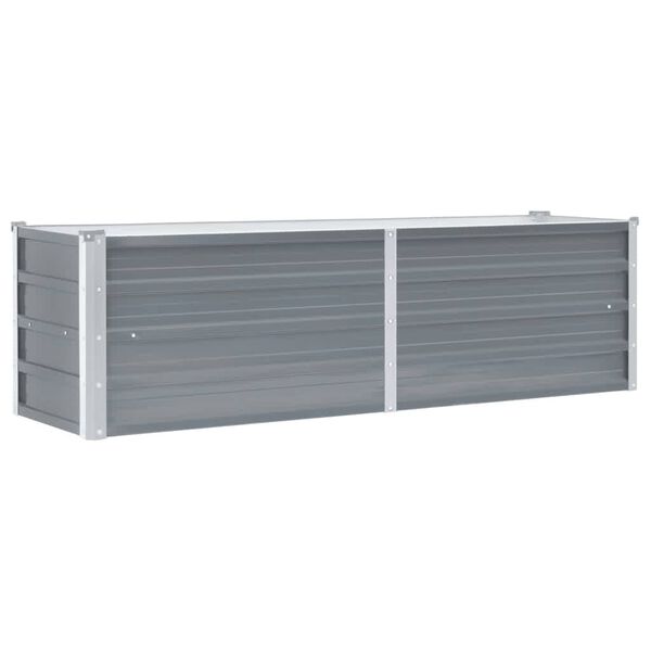 vidaXL Raised Bed Grey Galvanized Steel 63 x 15.7 x 17.7 in Durable