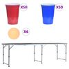 vidaXL Beer Pong Table Black Aluminum Large Foldable Beer Pong Table