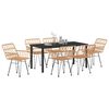 vidaXL Garden Dining Set 7 pcs Brown Powder-Coated Steel