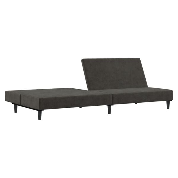 vidaXL Sofa Bed Dark Gray Velvet (100% polyester), wood, plastic