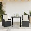 vidaXL Garden Dining Set Black, Cream White