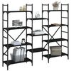 vidaXL Bookshelf Black Engineered Wood Tall Bookshelf Rectangular